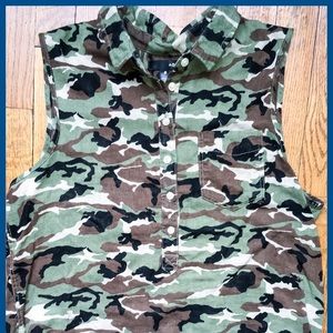 Women’s Summer Linen Camouflage Tank. Size M